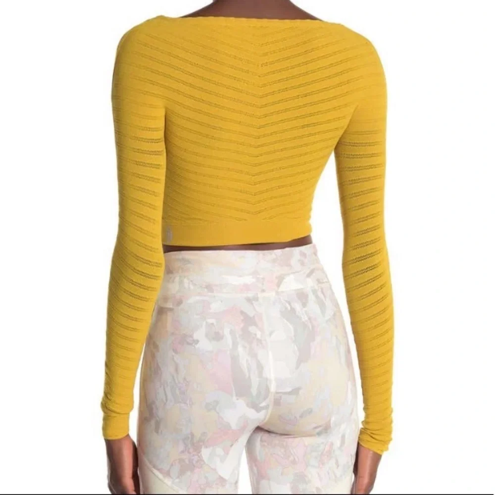 NWT Free People Gone Adrift Long Sleeve Crop Top S